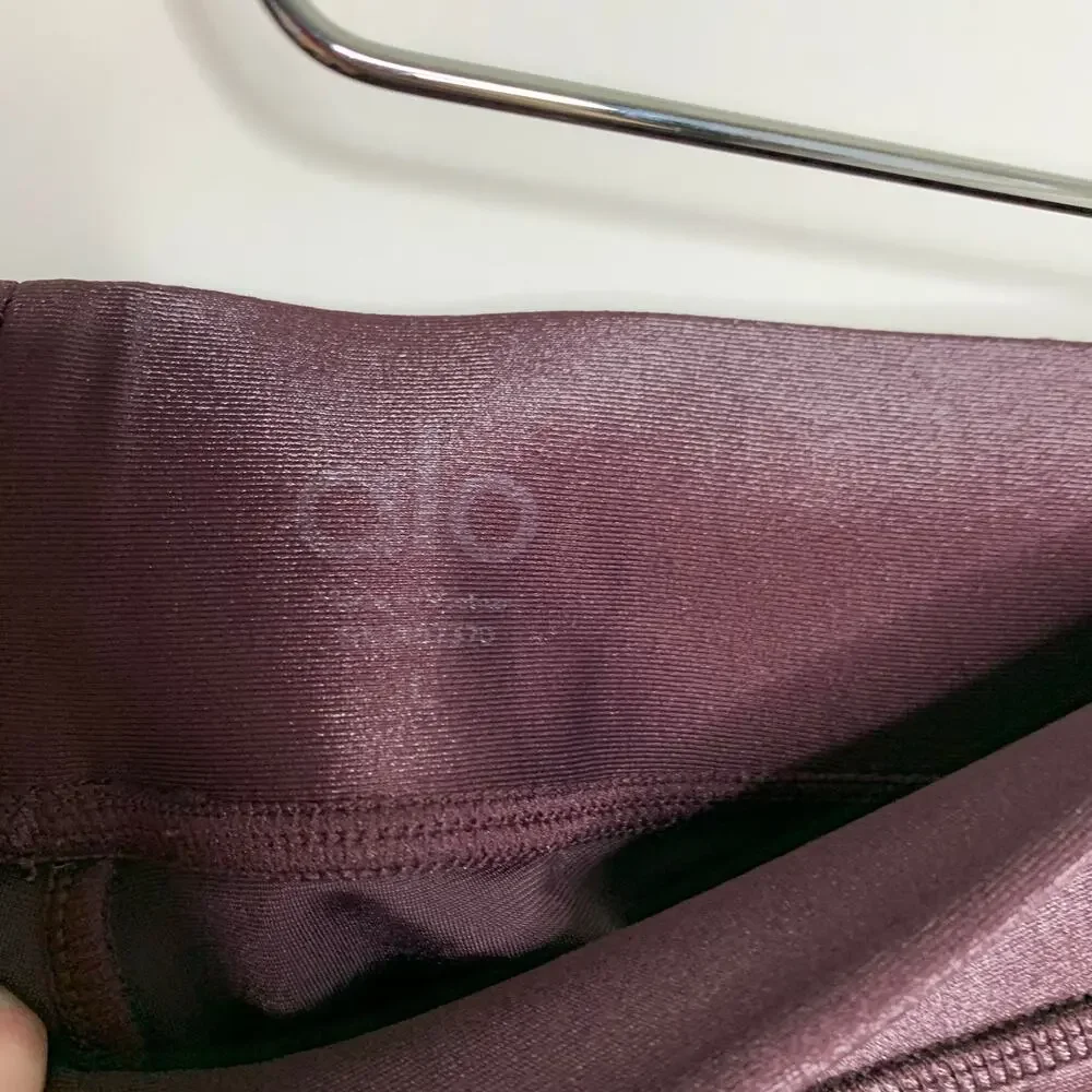 Alo yoga High-Waist Cinched Legging Oxblood Shine Purple Womens Large